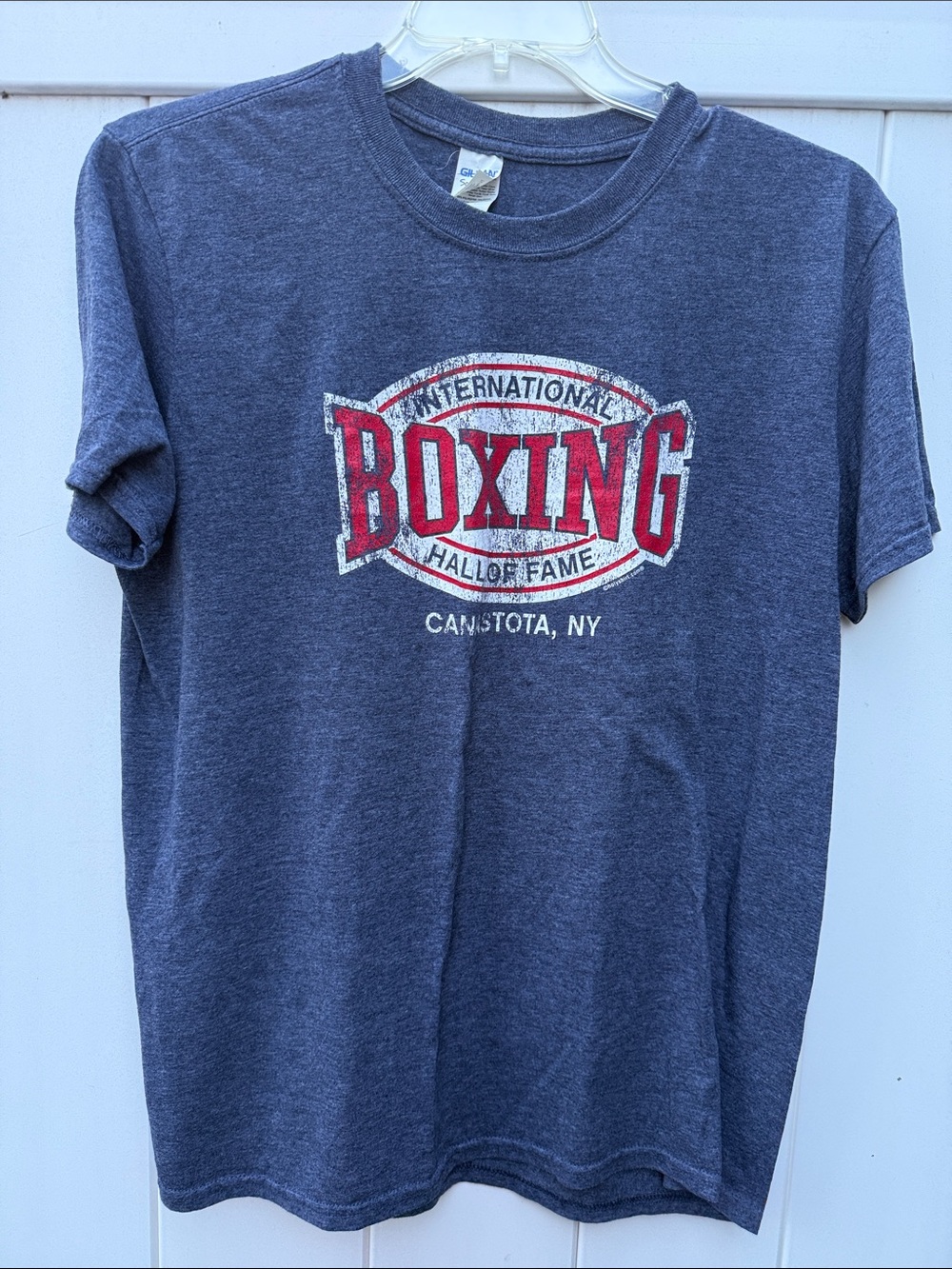 Gildan Softstyle Heather Navy Tag Tee - Boxing Hall of Fame